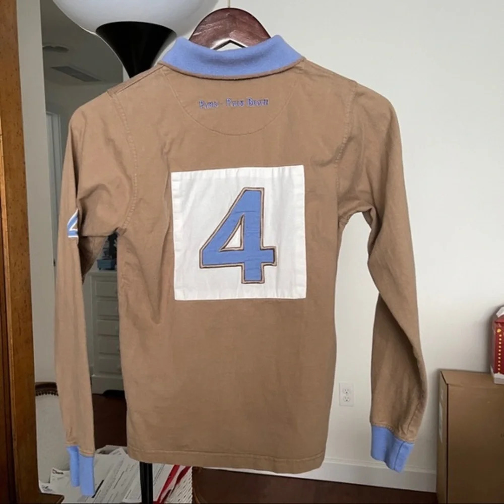 Polo top shirt long sleeves Vicomte Arthur XS beige